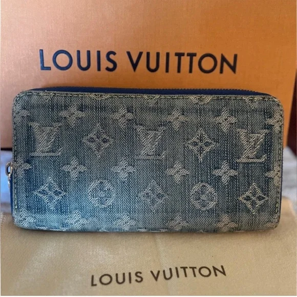 Authentic Louis Vuitton Denim Monogram Wallet - Picture 1 of 8